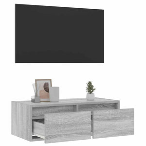 Έπιπλο Τηλεόρασης με LED Γκρι Sonoma 75x35,5x25 εκ. - Pakobazaar