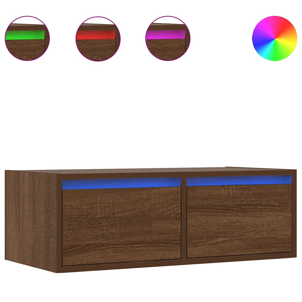 Έπιπλο Τηλεόρασης με LED Καφέ Δρυς 75x35,5x25 εκ. - Pakobazaar