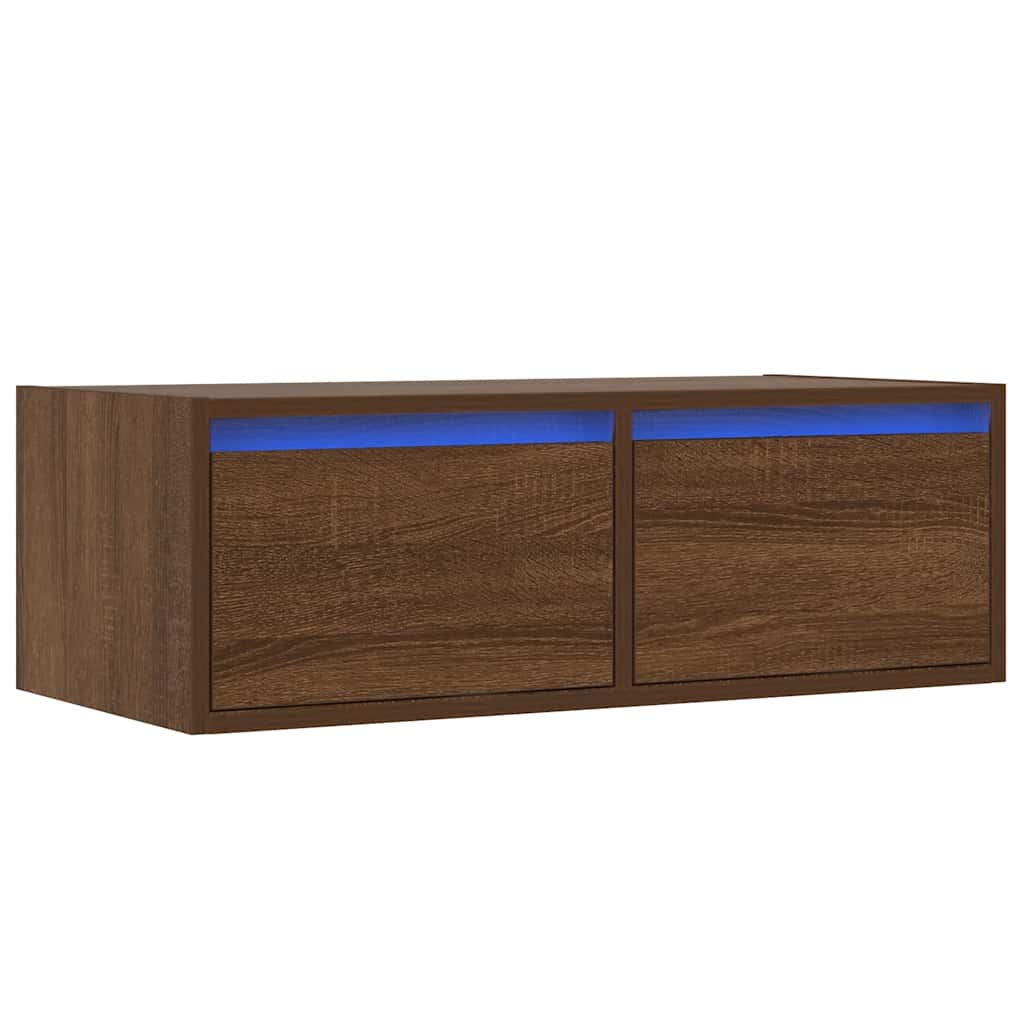 Έπιπλο Τηλεόρασης με LED Καφέ Δρυς 75x35,5x25 εκ. - Pakobazaar