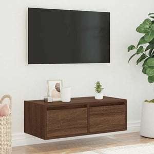Έπιπλο Τηλεόρασης με LED Καφέ Δρυς 75x35,5x25 εκ. - Pakobazaar