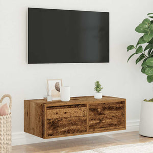 Έπιπλο Τηλεόρασης με LED Όψη Παλαιού Ξύλου 75x35,5x25 εκ. - Pakobazaar
