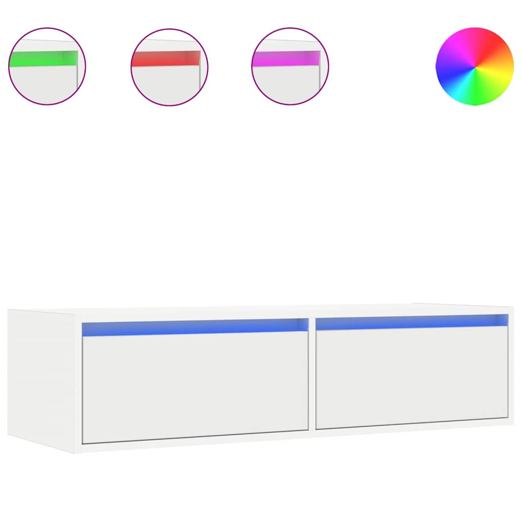 Έπιπλο Τηλεόρασης με LED Λευκό 100X35,5x25 εκ. - Pakobazaar