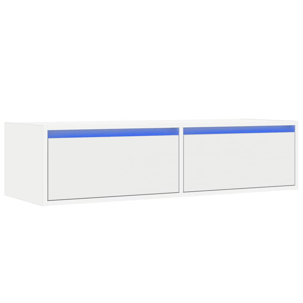Έπιπλο Τηλεόρασης με LED Λευκό 100X35,5x25 εκ. - Pakobazaar