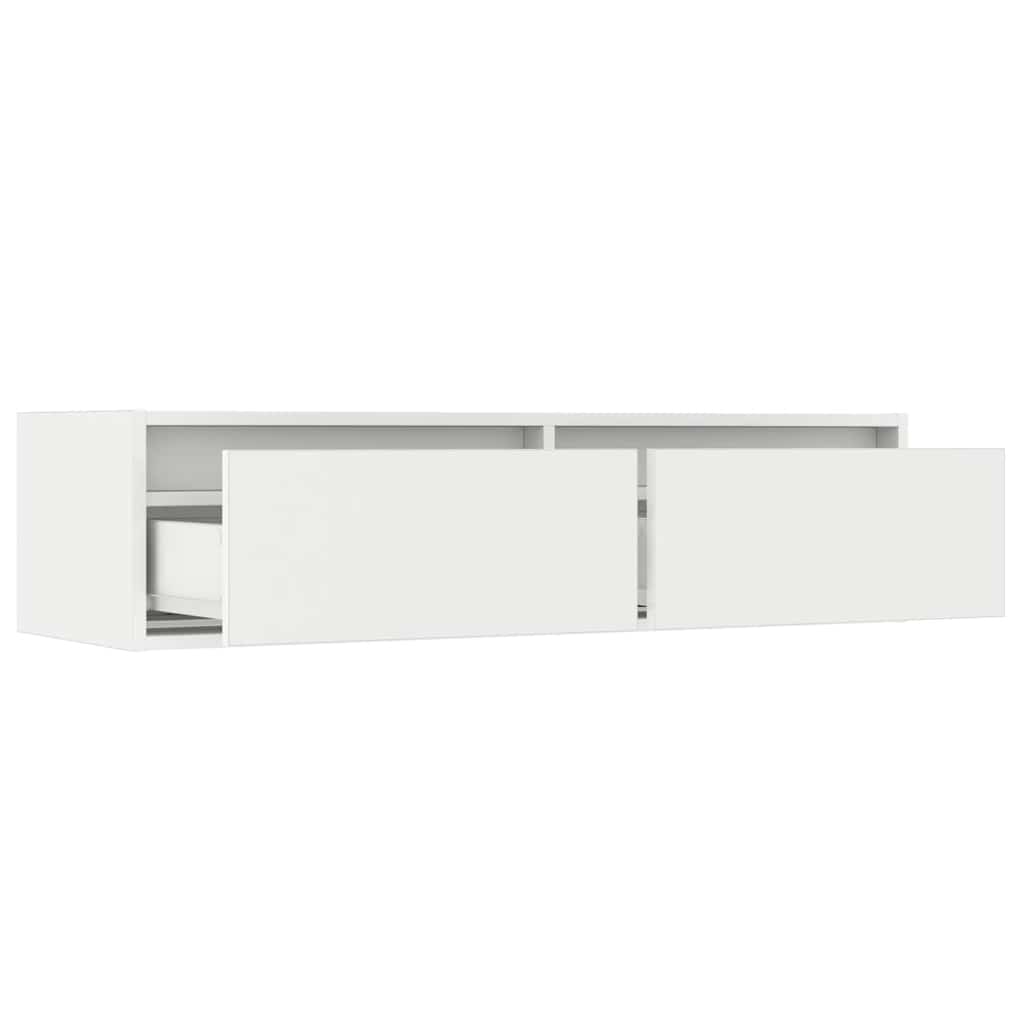 Έπιπλο Τηλεόρασης με LED Λευκό 100X35,5x25 εκ. - Pakobazaar