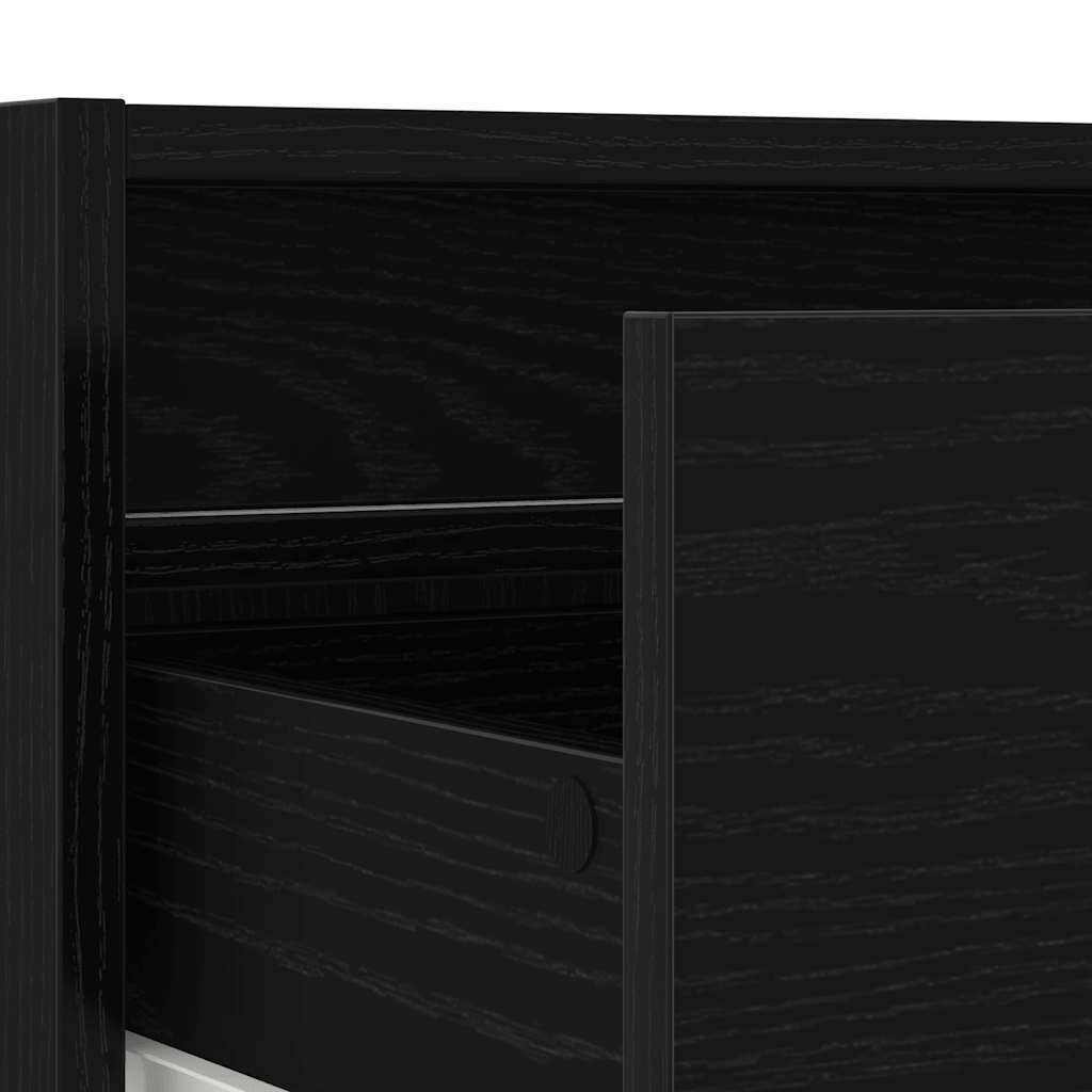 Έπιπλο Τηλεόρασης με LED Μαύρη βελανιδιά 100X35,5x25 εκ.