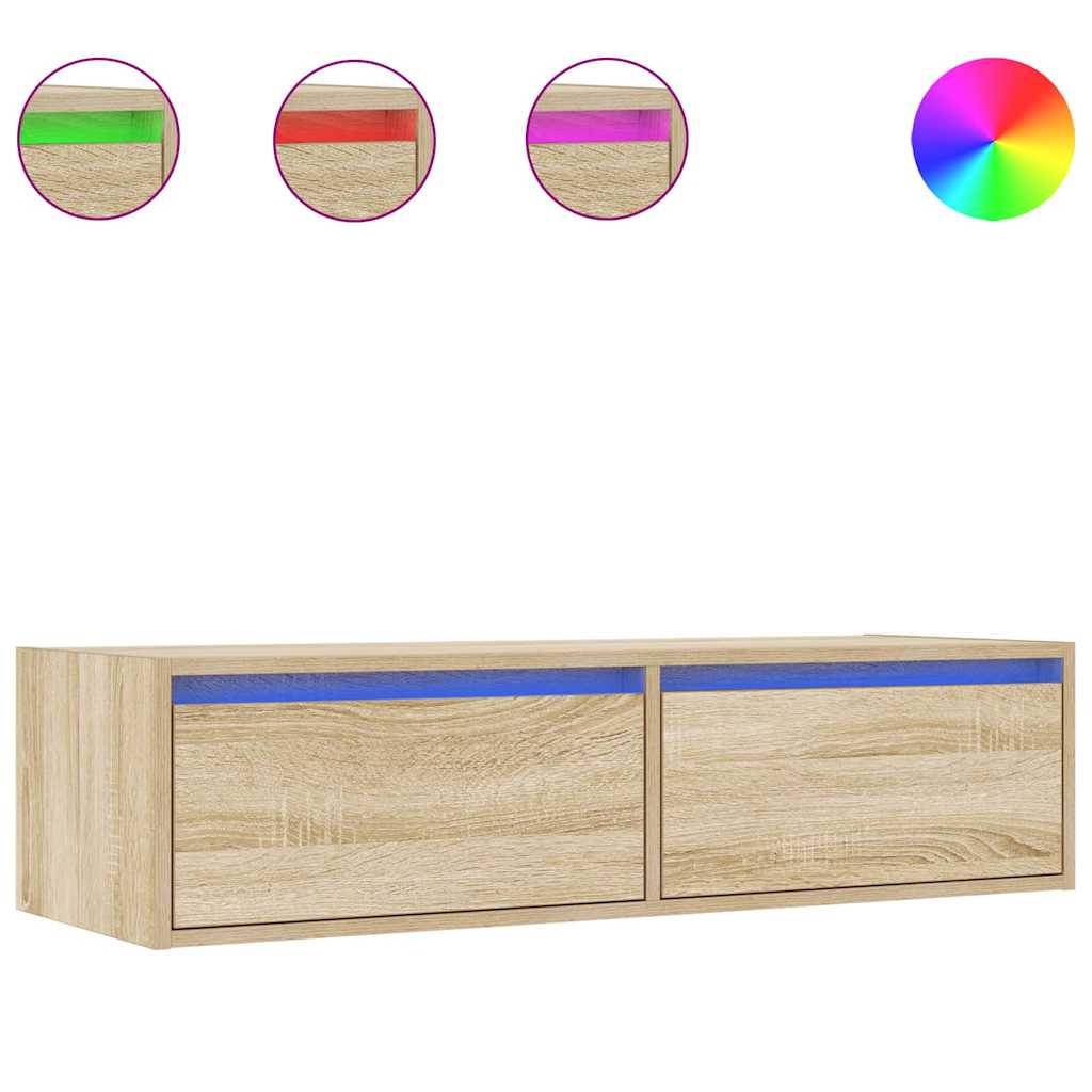 Έπιπλο Τηλεόρασης με LED Sonoma Δρυς 100X35,5x25 εκ. - Pakobazaar