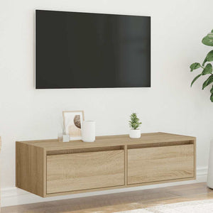 Έπιπλο Τηλεόρασης με LED Sonoma Δρυς 100X35,5x25 εκ. - Pakobazaar