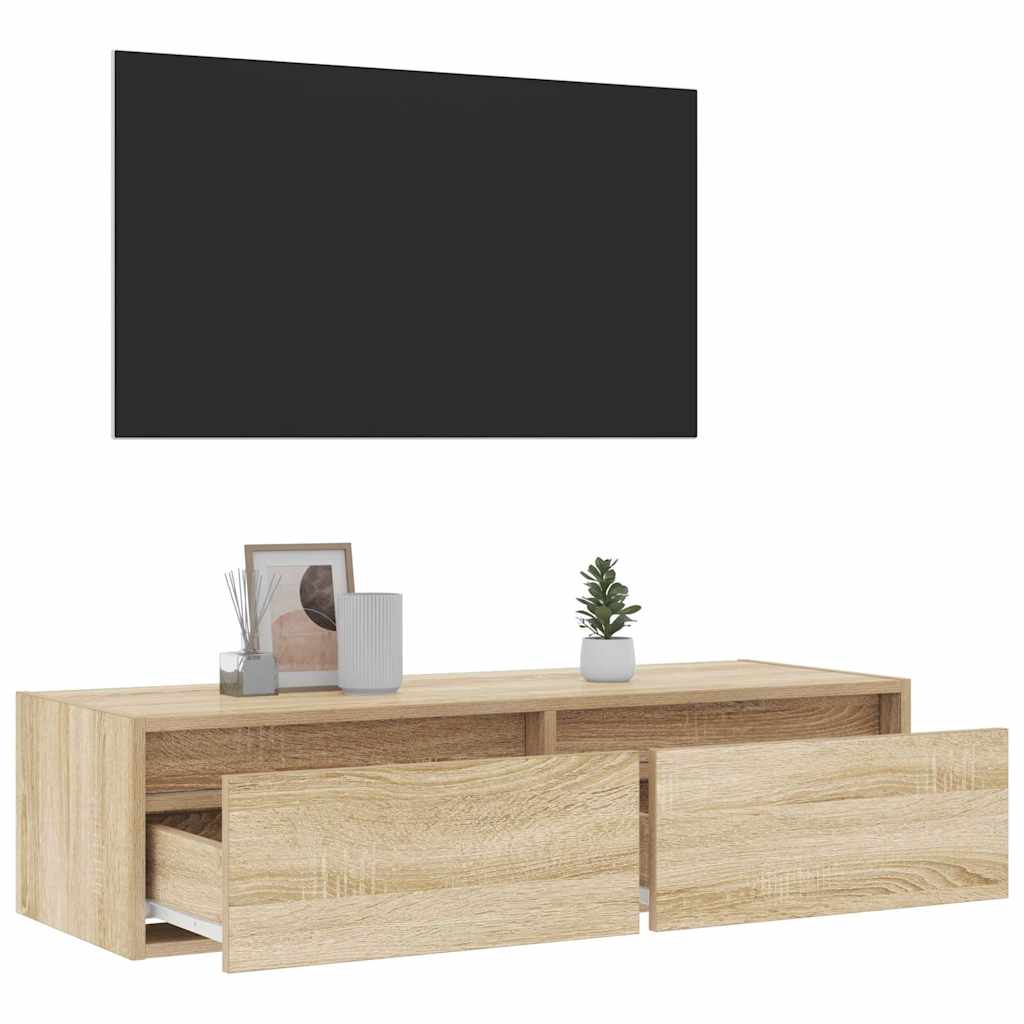 Έπιπλο Τηλεόρασης με LED Sonoma Δρυς 100X35,5x25 εκ. - Pakobazaar