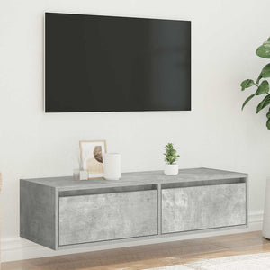 Έπιπλο Τηλεόρασης με LED Γκρι Σκυροδέματος 100X35,5x25 εκ. - Pakobazaar