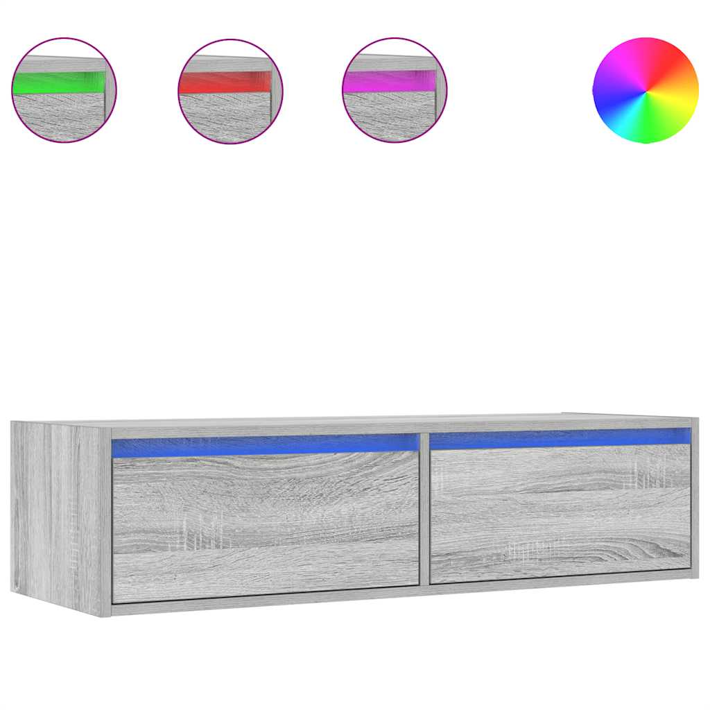 Έπιπλο Τηλεόρασης με LED Γκρι Sonoma 100X35,5x25 εκ. - Pakobazaar