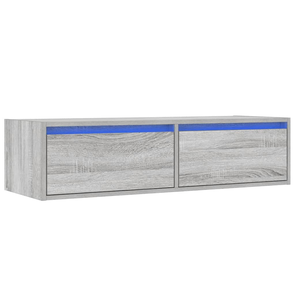 Έπιπλο Τηλεόρασης με LED Γκρι Sonoma 100X35,5x25 εκ. - Pakobazaar