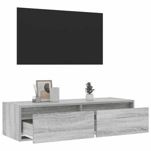 Έπιπλο Τηλεόρασης με LED Γκρι Sonoma 100X35,5x25 εκ. - Pakobazaar