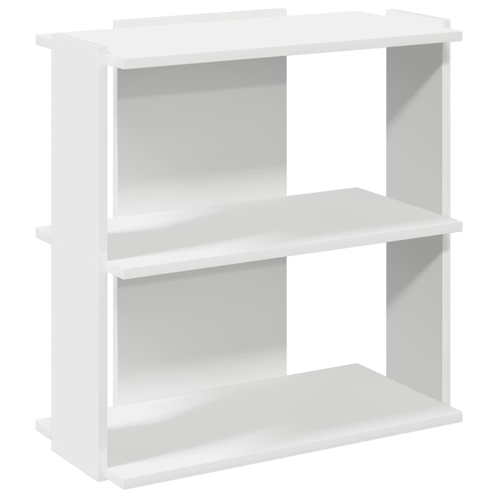 Βιβλιοθήκη 3 επιπέδων Λευκό 60x30x60 cm Ξύλινη κατασκευή - Pakobazaar