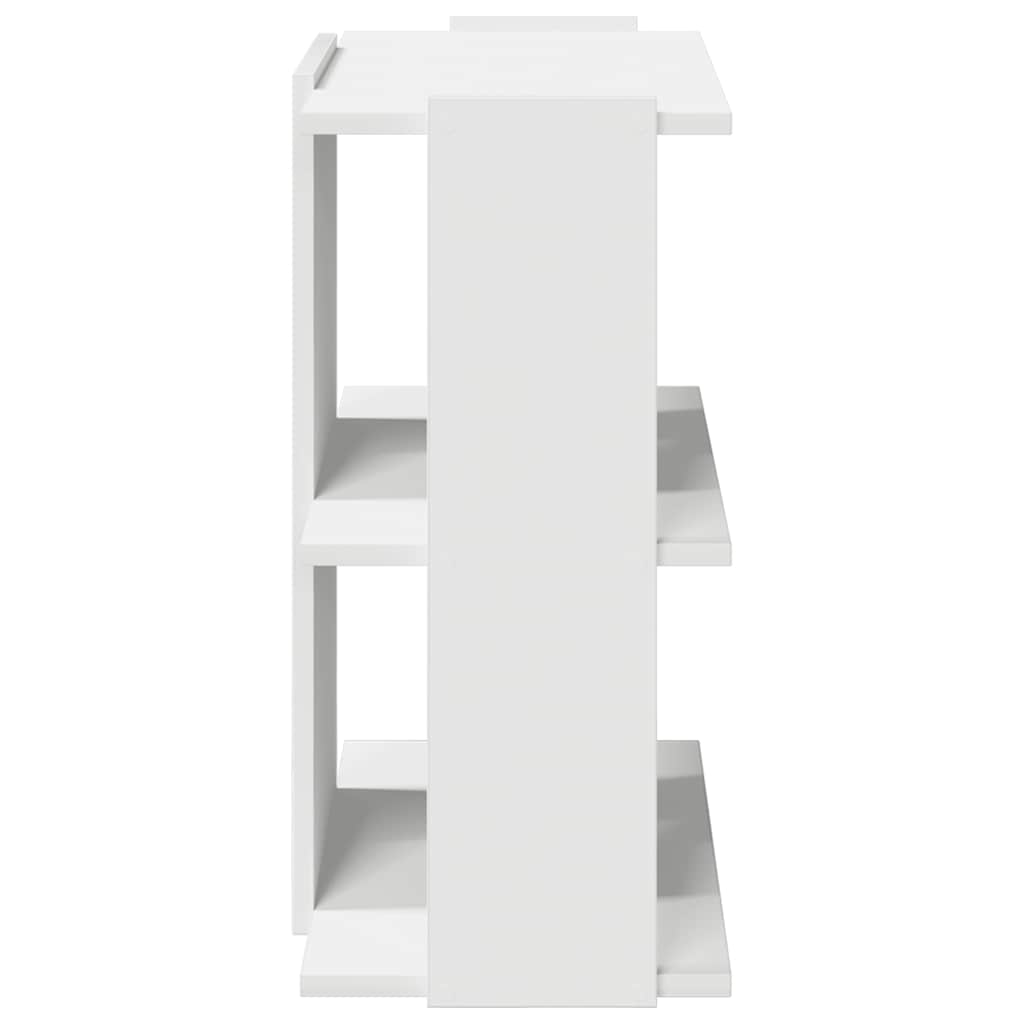 Βιβλιοθήκη 3 επιπέδων Λευκό 60x30x60 cm Ξύλινη κατασκευή - Pakobazaar