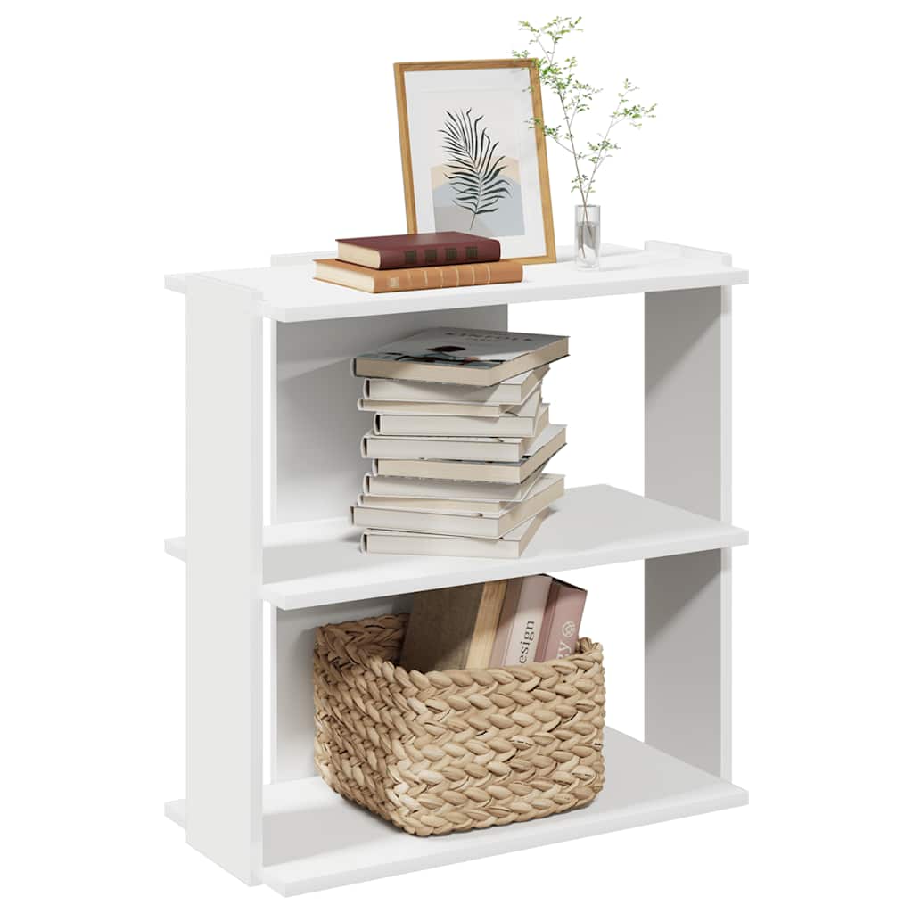 Βιβλιοθήκη 3 επιπέδων Λευκό 60x30x60 cm Ξύλινη κατασκευή - Pakobazaar