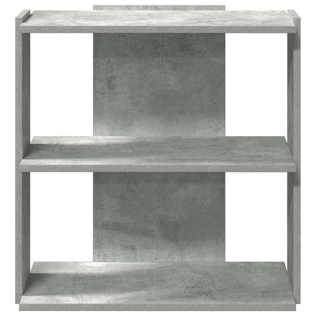 Βιβλιοθήκη 3 επιπέδων Μπετόν Γκρι 60x30x60 cm Ξύλινη κατασκευή