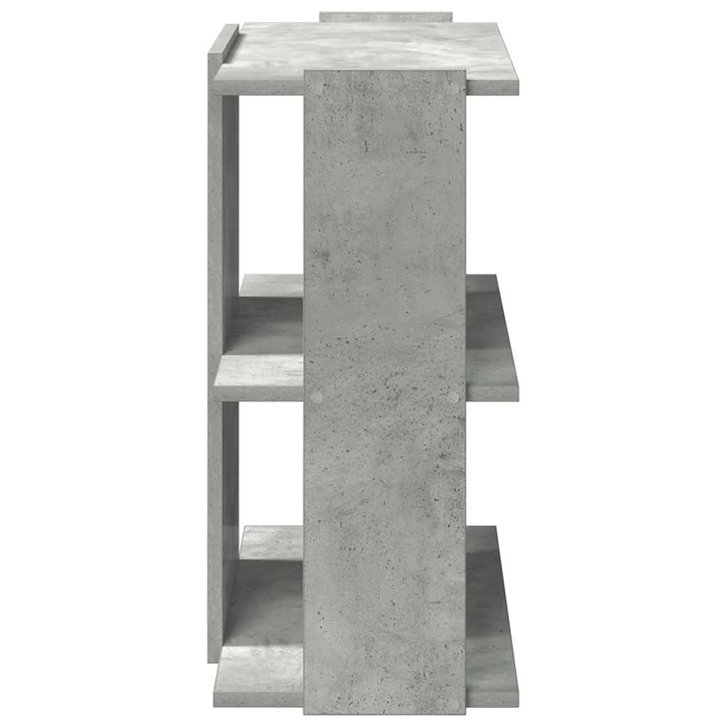 Βιβλιοθήκη 3 επιπέδων Μπετόν Γκρι 60x30x60 cm Ξύλινη κατασκευή