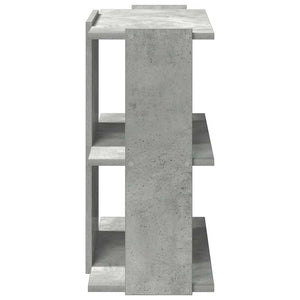Βιβλιοθήκη 3 επιπέδων Μπετόν Γκρι 60x30x60 cm Ξύλινη κατασκευή