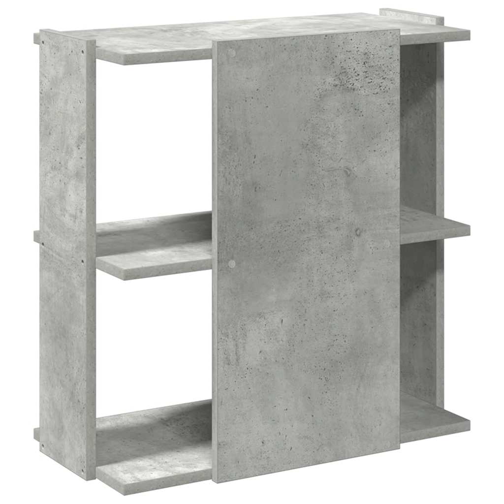 Βιβλιοθήκη 3 επιπέδων Μπετόν Γκρι 60x30x60 cm Ξύλινη κατασκευή