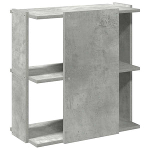 Βιβλιοθήκη 3 επιπέδων Μπετόν Γκρι 60x30x60 cm Ξύλινη κατασκευή