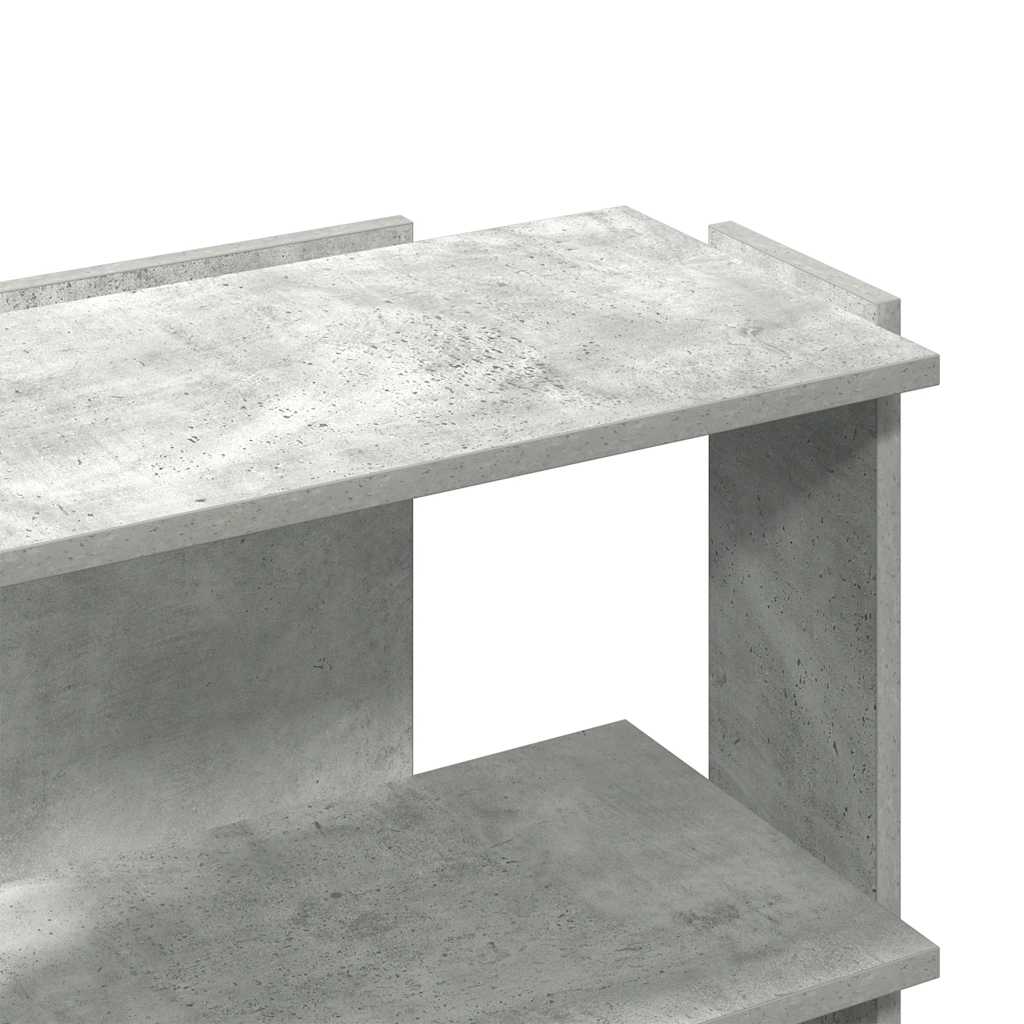 Βιβλιοθήκη 3 επιπέδων Μπετόν Γκρι 60x30x60 cm Ξύλινη κατασκευή