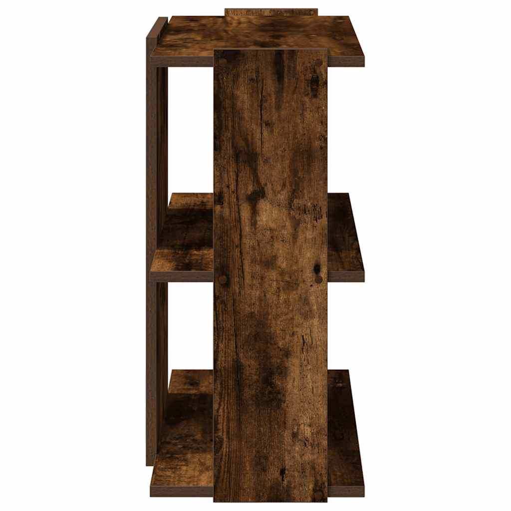 Βιβλιοθήκη 3 Επιπέδων Καπνιστή Δρυς 60x30x60 εκ. Επεξεργ. Ξύλο