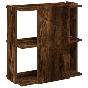Βιβλιοθήκη 3 Επιπέδων Καπνιστή Δρυς 60x30x60 εκ. Επεξεργ. Ξύλο