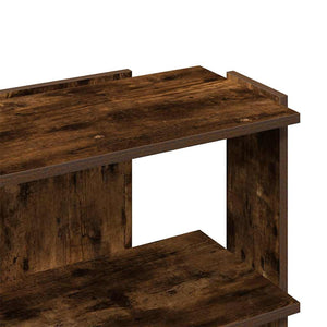 Βιβλιοθήκη 3 Επιπέδων Καπνιστή Δρυς 60x30x60 εκ. Επεξεργ. Ξύλο