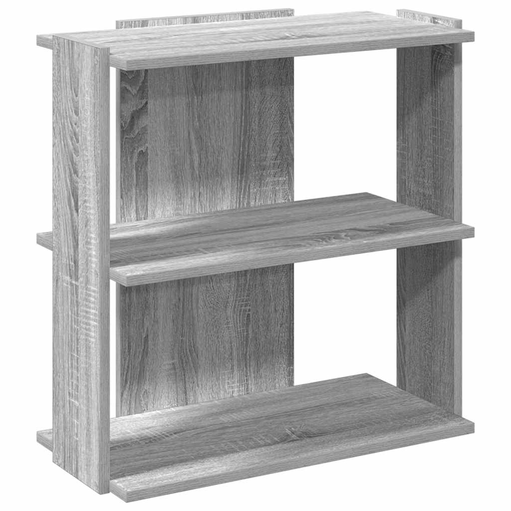 Βιβλιοθήκη 3 Επιπέδων Γκρι Sonoma 60x30x60 εκ. Επεξεργ. Ξύλο