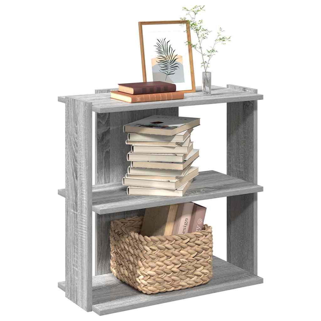 Βιβλιοθήκη 3 Επιπέδων Γκρι Sonoma 60x30x60 εκ. Επεξεργ. Ξύλο