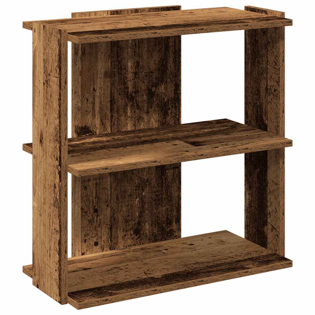 Βιβλιοθήκη 3 επιπέδων Παλιό Ξύλο 60x30x60 cm Ξύλινη κατασκευή