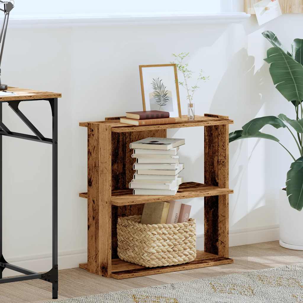 Βιβλιοθήκη 3 επιπέδων Παλιό Ξύλο 60x30x60 cm Ξύλινη κατασκευή