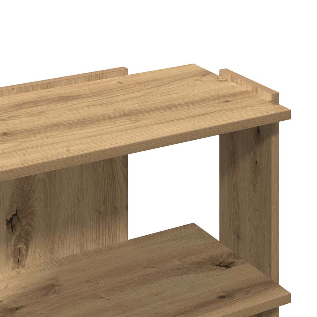 Βιβλιοθήκη 3 επιπέδων Δρυς τεχνίτης 60x30x60 cm - Pakobazaar