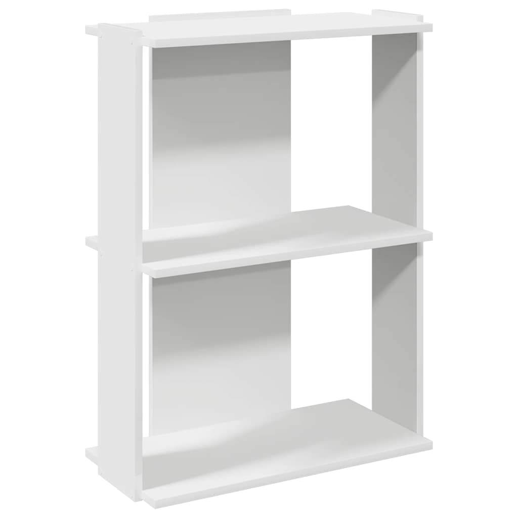 Βιβλιοθήκη 3 επιπέδων Λευκό 60x30x80 cm Ξύλινη κατασκευή