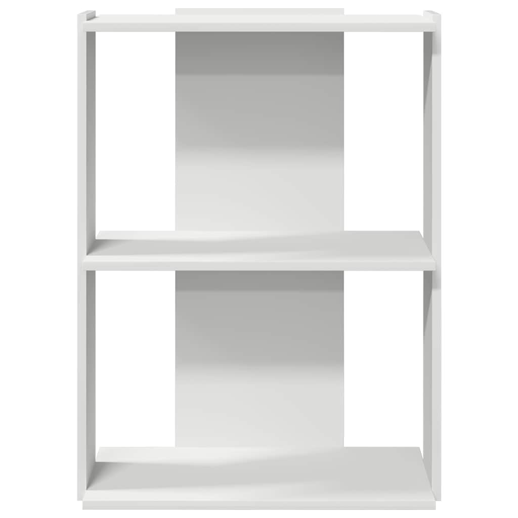 Βιβλιοθήκη 3 επιπέδων Λευκό 60x30x80 cm Ξύλινη κατασκευή