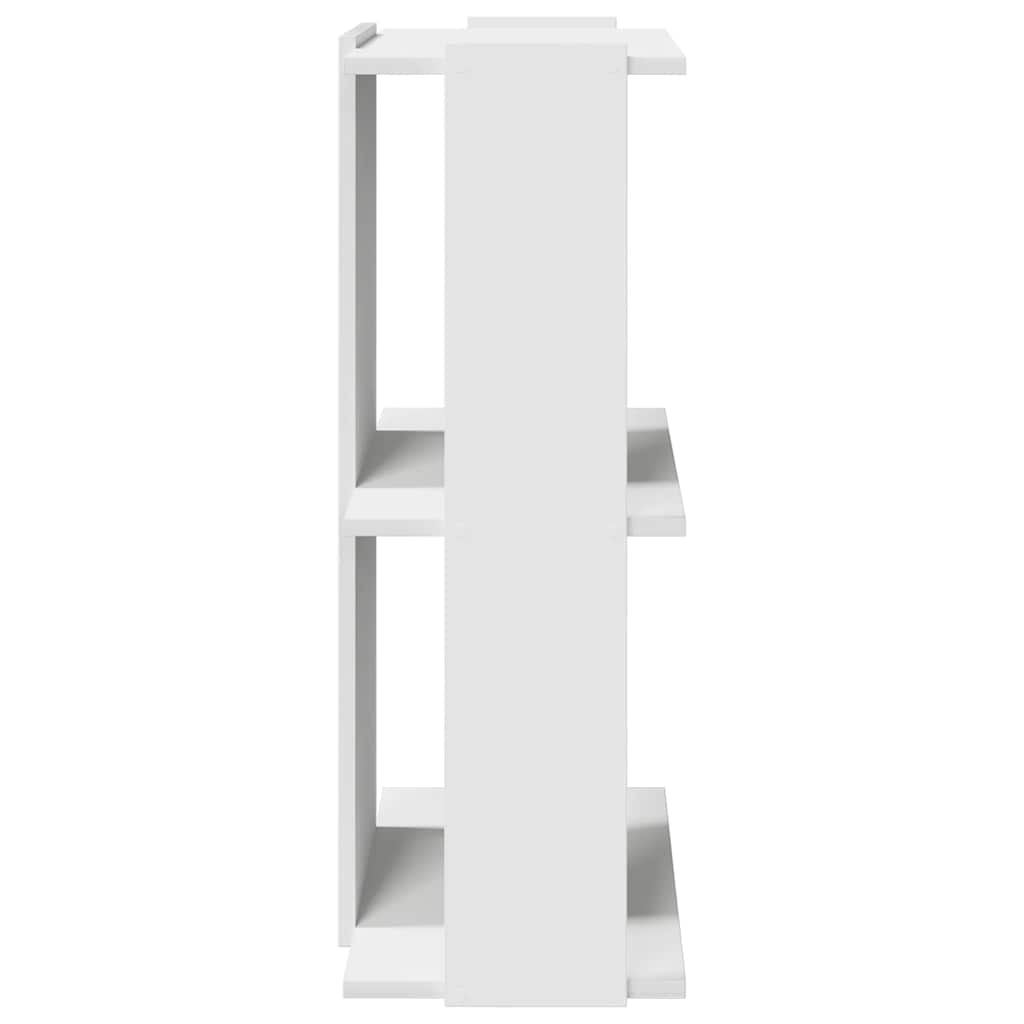 Βιβλιοθήκη 3 επιπέδων Λευκό 60x30x80 cm Ξύλινη κατασκευή