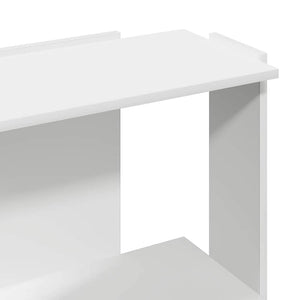Βιβλιοθήκη 3 επιπέδων Λευκό 60x30x80 cm Ξύλινη κατασκευή