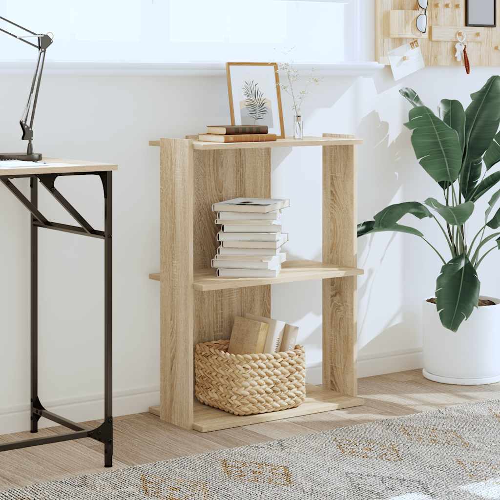 Βιβλιοθήκη 3 Επιπέδων Sonoma Δρυς 60x30x80 εκ. Επεξεργ. Ξύλο