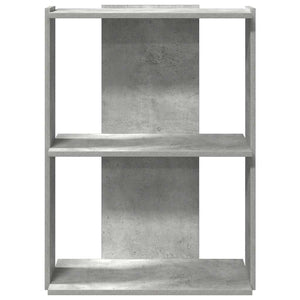 Βιβλιοθήκη 3 επιπέδων Μπετόν Γκρι 60x30x80 cm Ξύλινη κατασκευή
