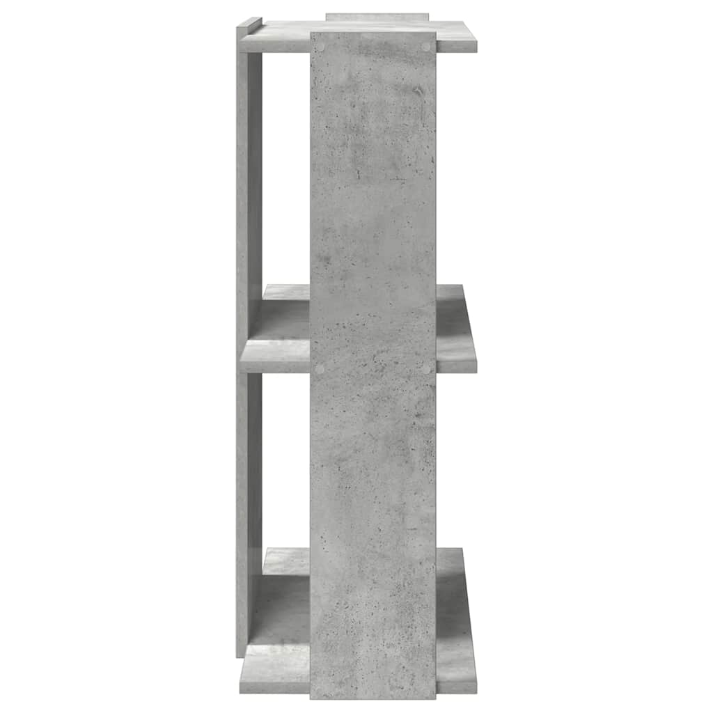 Βιβλιοθήκη 3 επιπέδων Μπετόν Γκρι 60x30x80 cm Ξύλινη κατασκευή