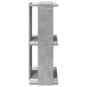 Βιβλιοθήκη 3 επιπέδων Μπετόν Γκρι 60x30x80 cm Ξύλινη κατασκευή