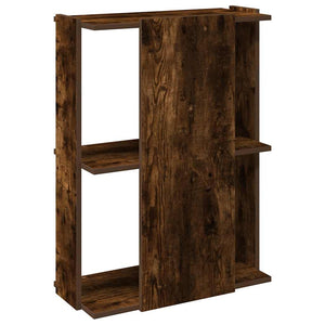 Βιβλιοθήκη 3 Επιπέδων Καπνιστή Δρυς 60x30x80 εκ. Επεξεργ. Ξύλο