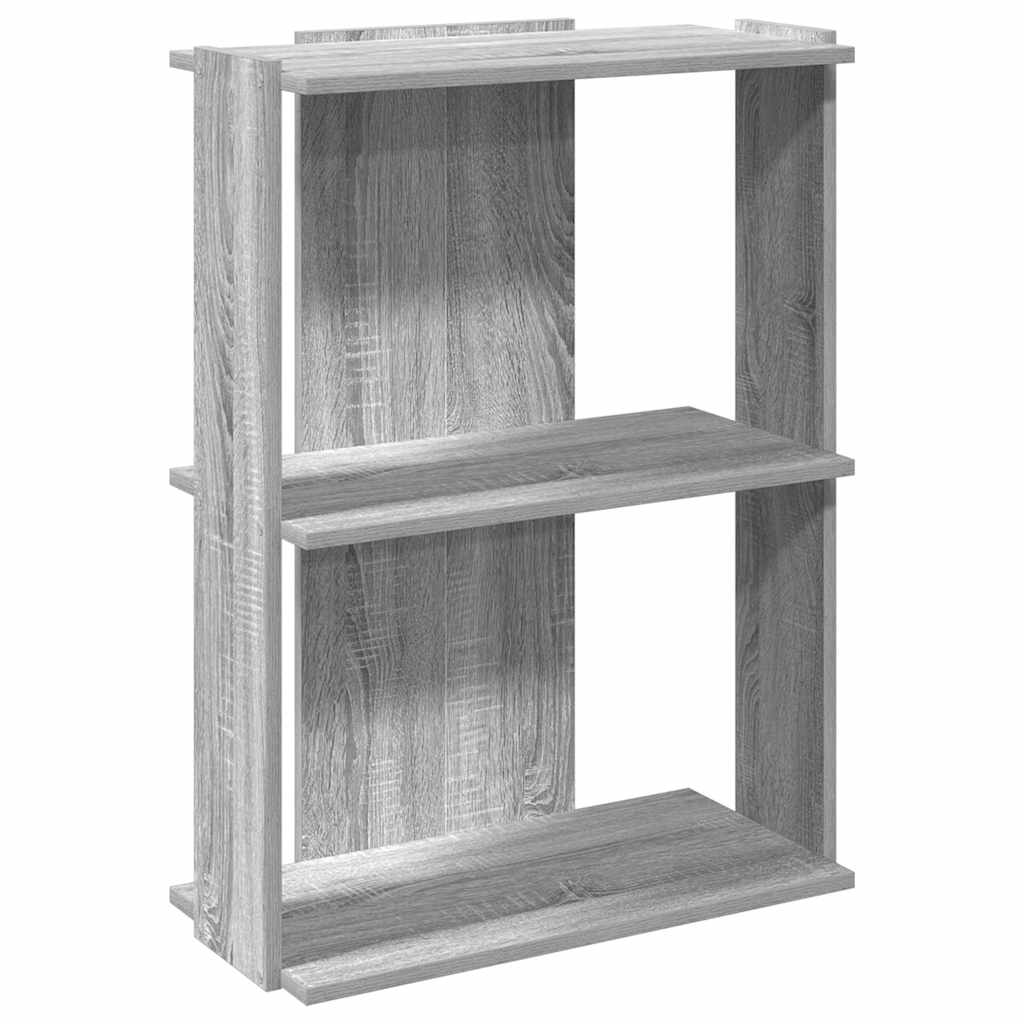 Βιβλιοθήκη 3 Επιπέδων Γκρι Sonoma 60x30x80 εκ. Επεξεργ. Ξύλο - Pakobazaar