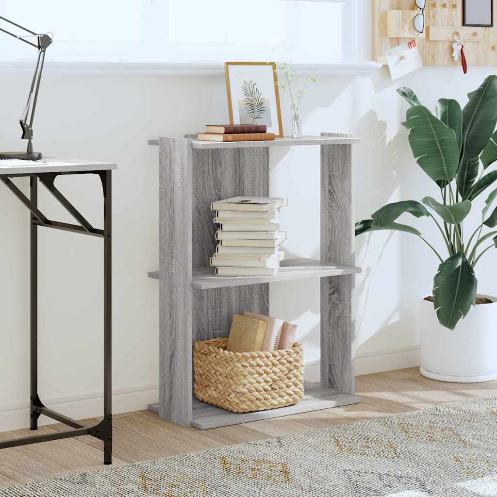 Βιβλιοθήκη 3 Επιπέδων Γκρι Sonoma 60x30x80 εκ. Επεξεργ. Ξύλο - Pakobazaar