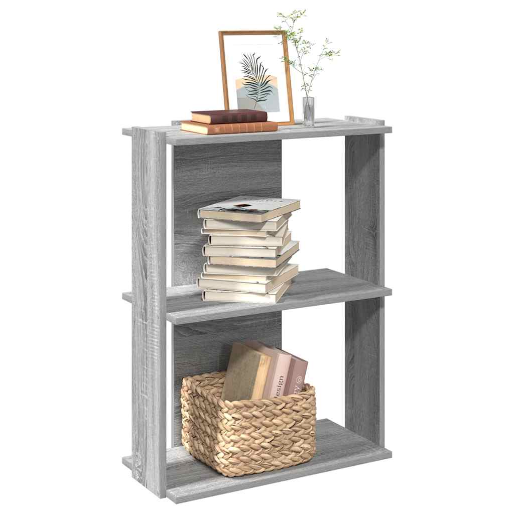 Βιβλιοθήκη 3 Επιπέδων Γκρι Sonoma 60x30x80 εκ. Επεξεργ. Ξύλο - Pakobazaar