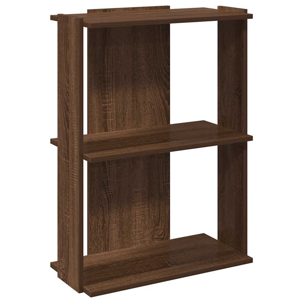Βιβλιοθήκη 3 Επιπέδων Καφέ Δρυς 60x30x80 εκ. Επεξεργ. Ξύλο