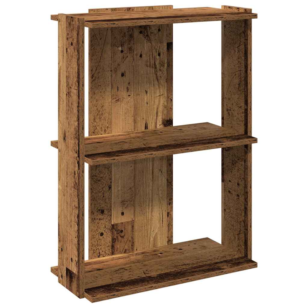 Βιβλιοθήκη 3 επιπέδων Παλιό Ξύλο 60x30x80 cm Ξύλινη κατασκευή - Pakobazaar
