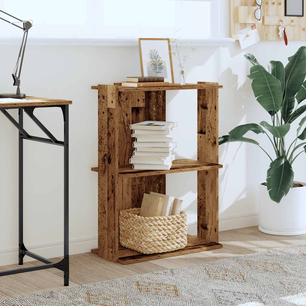 Βιβλιοθήκη 3 επιπέδων Παλιό Ξύλο 60x30x80 cm Ξύλινη κατασκευή - Pakobazaar