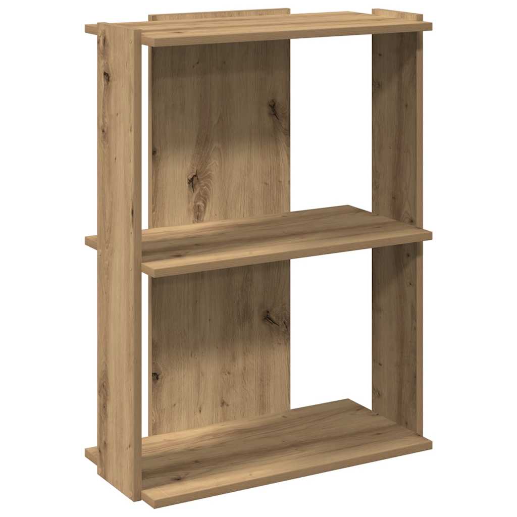 Βιβλιοθήκη 3 επιπέδων Δρυς τεχνίτης 60x30x80 cm