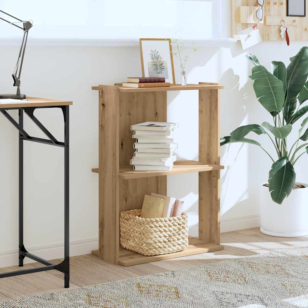 Βιβλιοθήκη 3 επιπέδων Δρυς τεχνίτης 60x30x80 cm